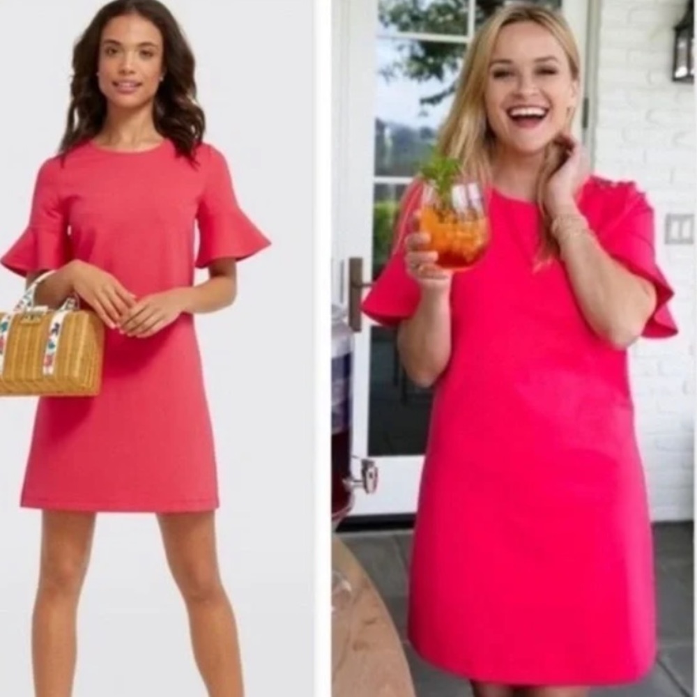 Draper James Bell Sleeve Shift Dress Pink Small